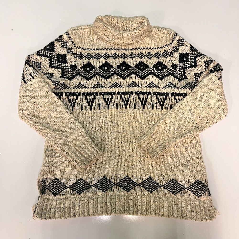 L.L. Bean Signature Sweater Cream Women's Size XS Fisherman’s Sweater